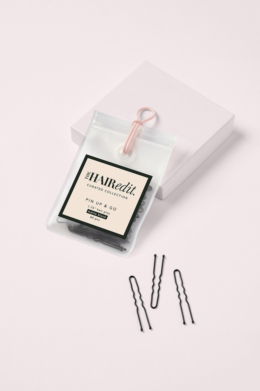 pin up and go 1.75β hair pins in matte black u shaped pins on white box