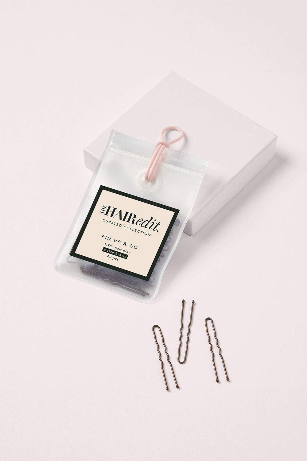 pin up and go 1.75β hair pins in matte brown u shaped pins on white box