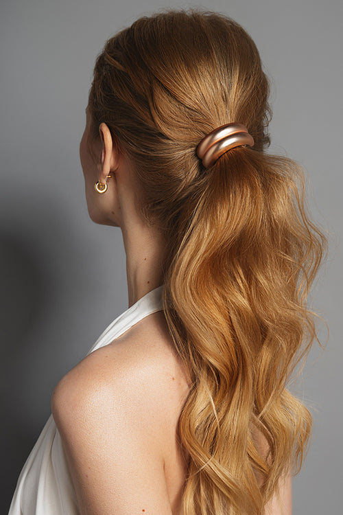 The Hair Edit Brilliant Double Cuff in models hair
