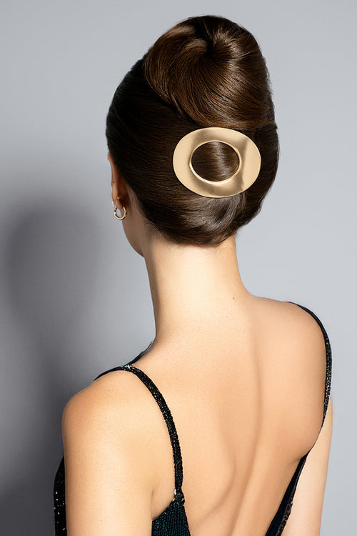 Gilded Ellipse Flat Lay Claw Clip