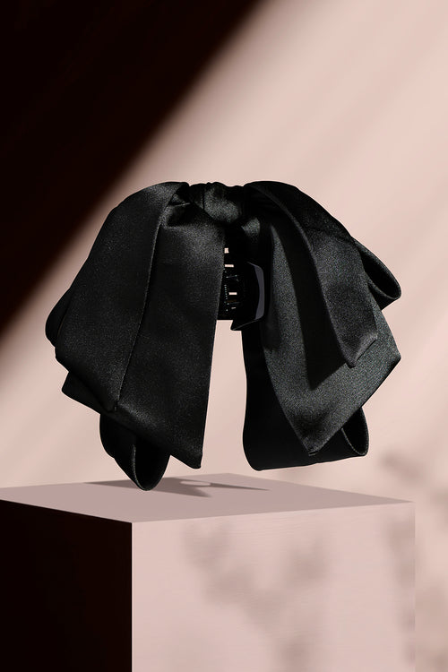 Old Money Satin Bow Claw Clip