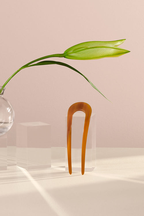 The Hair Edit jumbo chignon French hair pin with plant