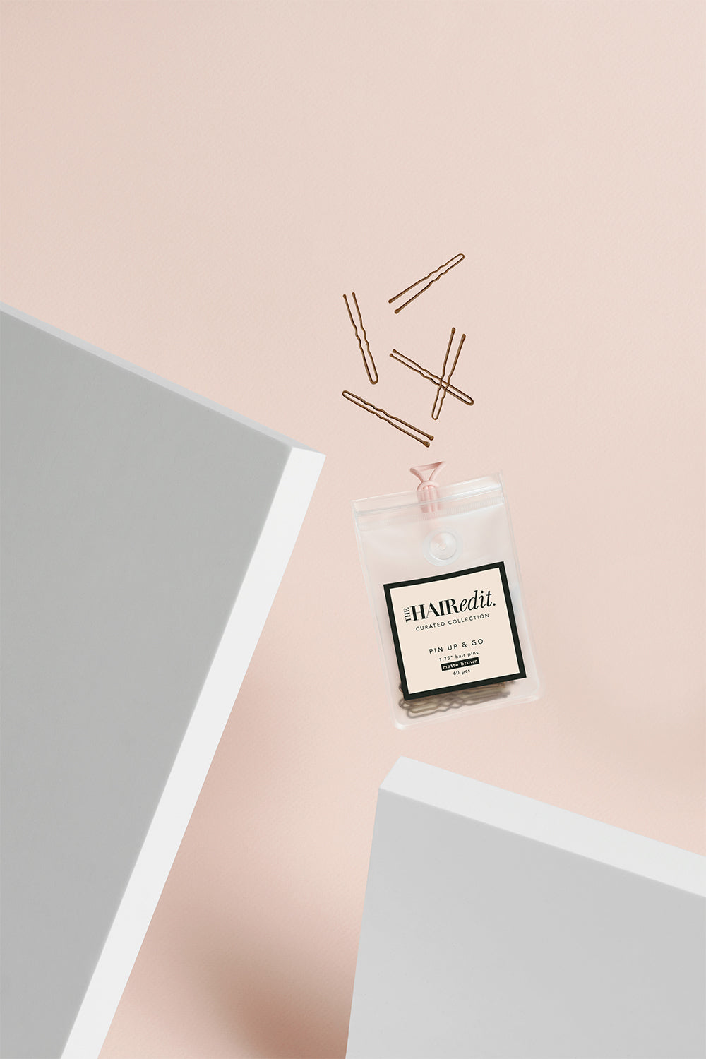 pin up and go 1.75β u-shaped hair pins in matte brown packaging