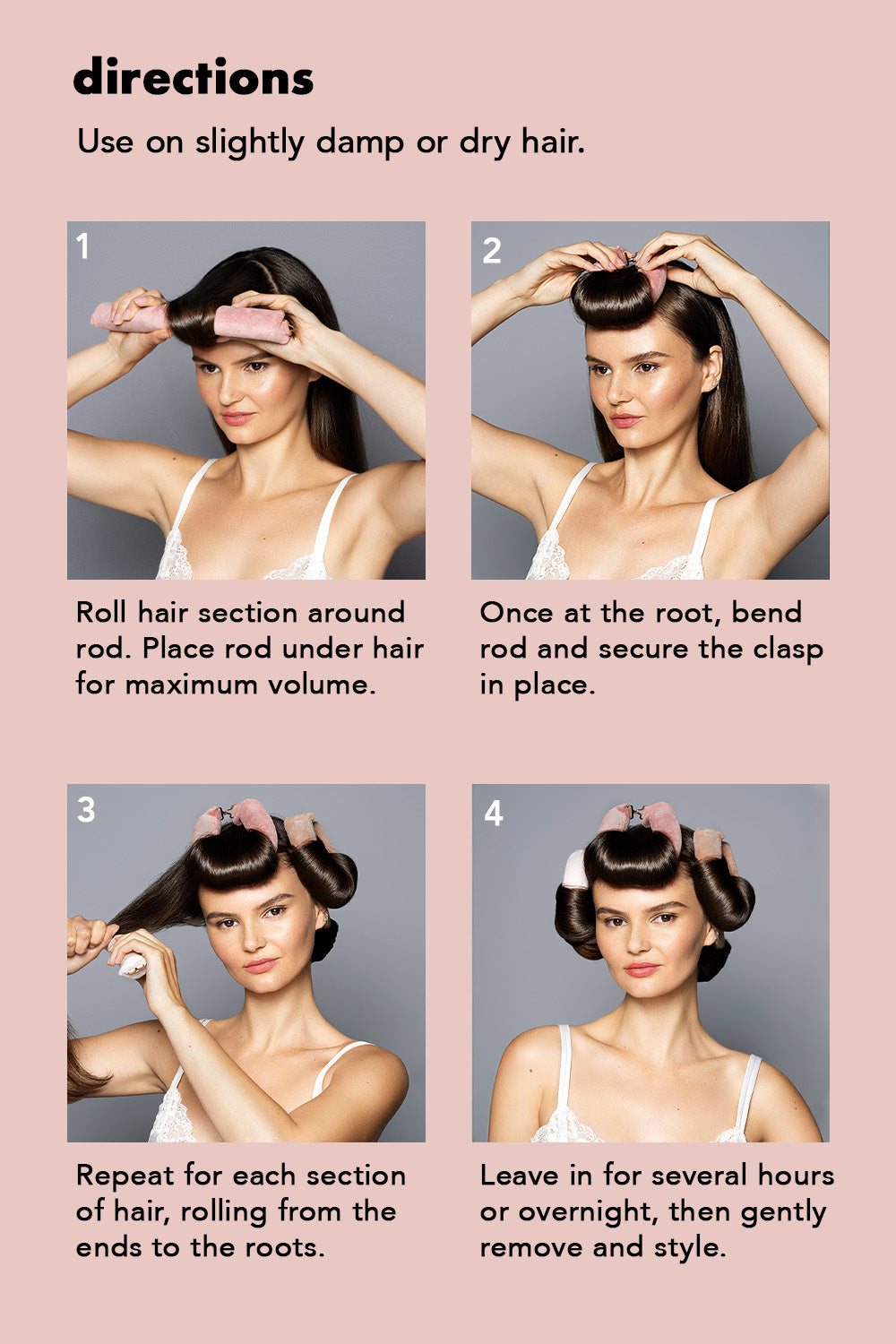 Heatless Volumizing Hair Rods 4-Pack
