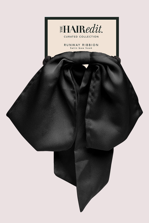 Runway Ribbon Satin Hair Bow Clip packaging