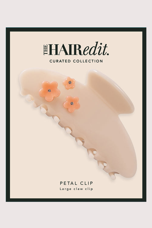 the hair edit petal flower claw clip in packaging