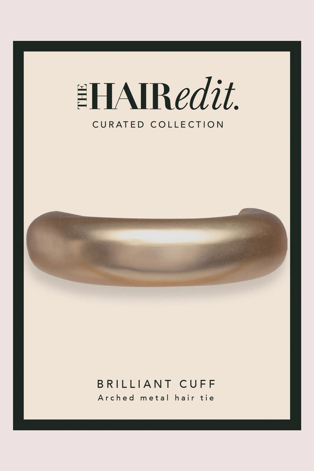 The Hair Edit Brilliant Cuff Arched Gold Metal Hair Tie in packaging