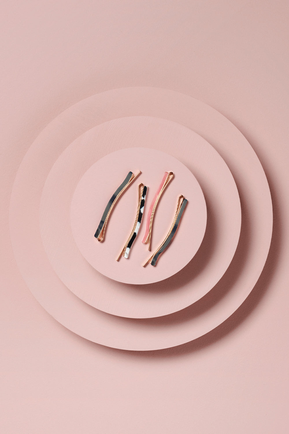 Marble Slim Bobby Pins Set - Jade