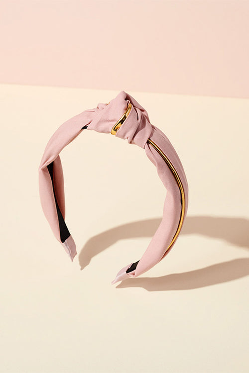 The Hair Edit Blush Pink & Gold Gilded Knot Headband