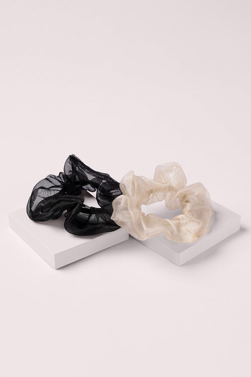 Jolie Ribbon Silk Organza Scrunchies