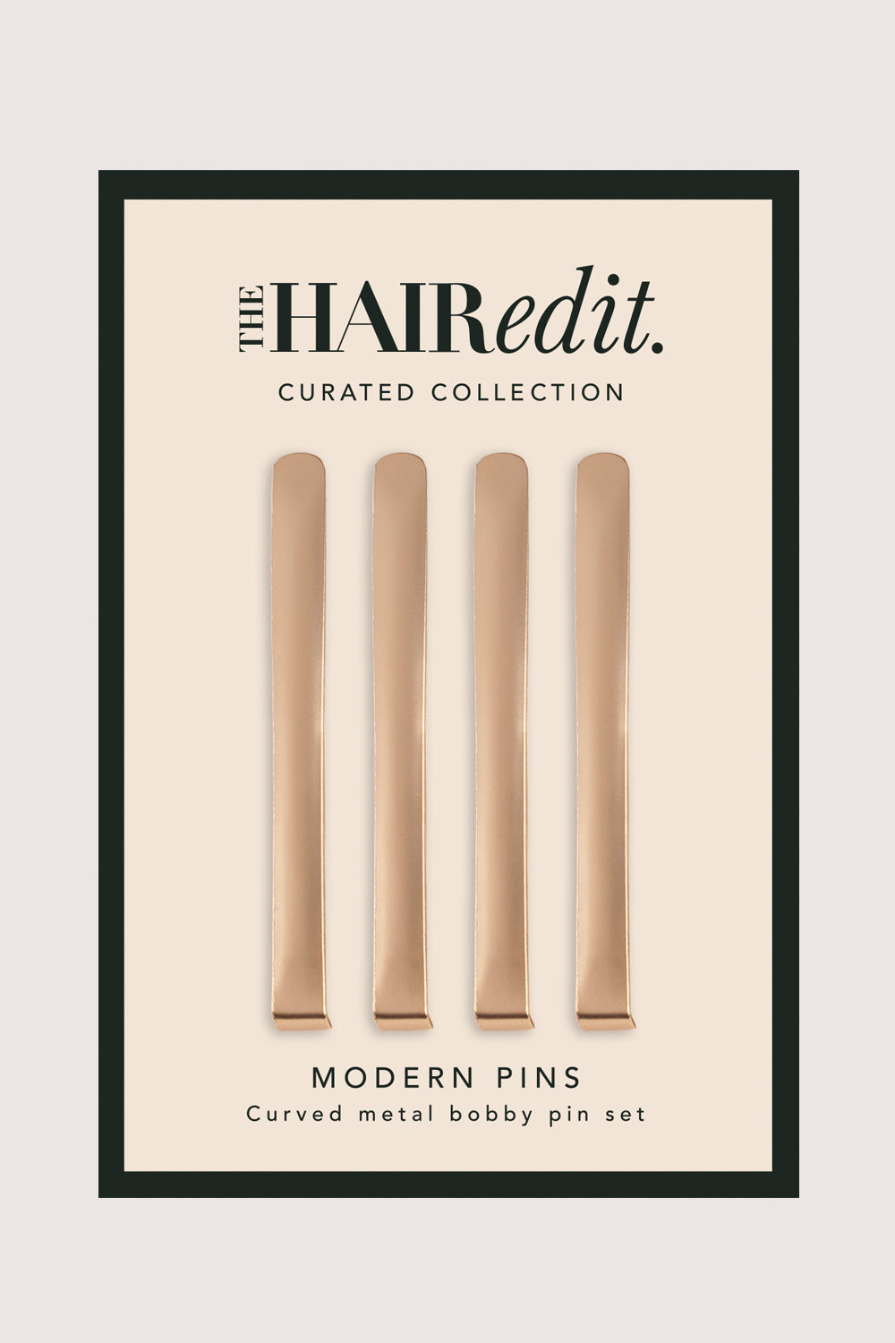 Modern Curved Bobby Pins Set - Gold