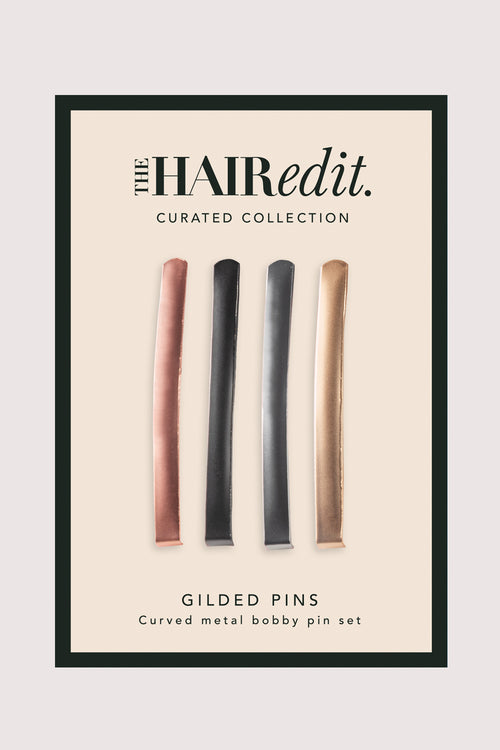 Modern Curved Bobby Pins Set - Gilded