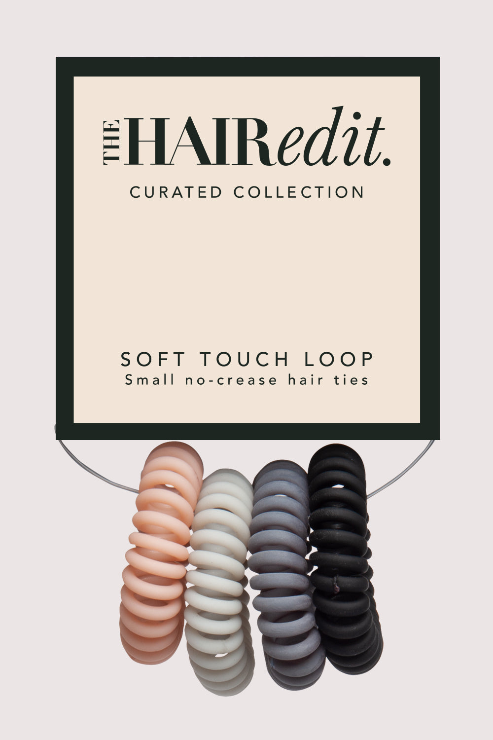 Soft Touch Loop Spiral Hair Ties Set - Slate & Rose