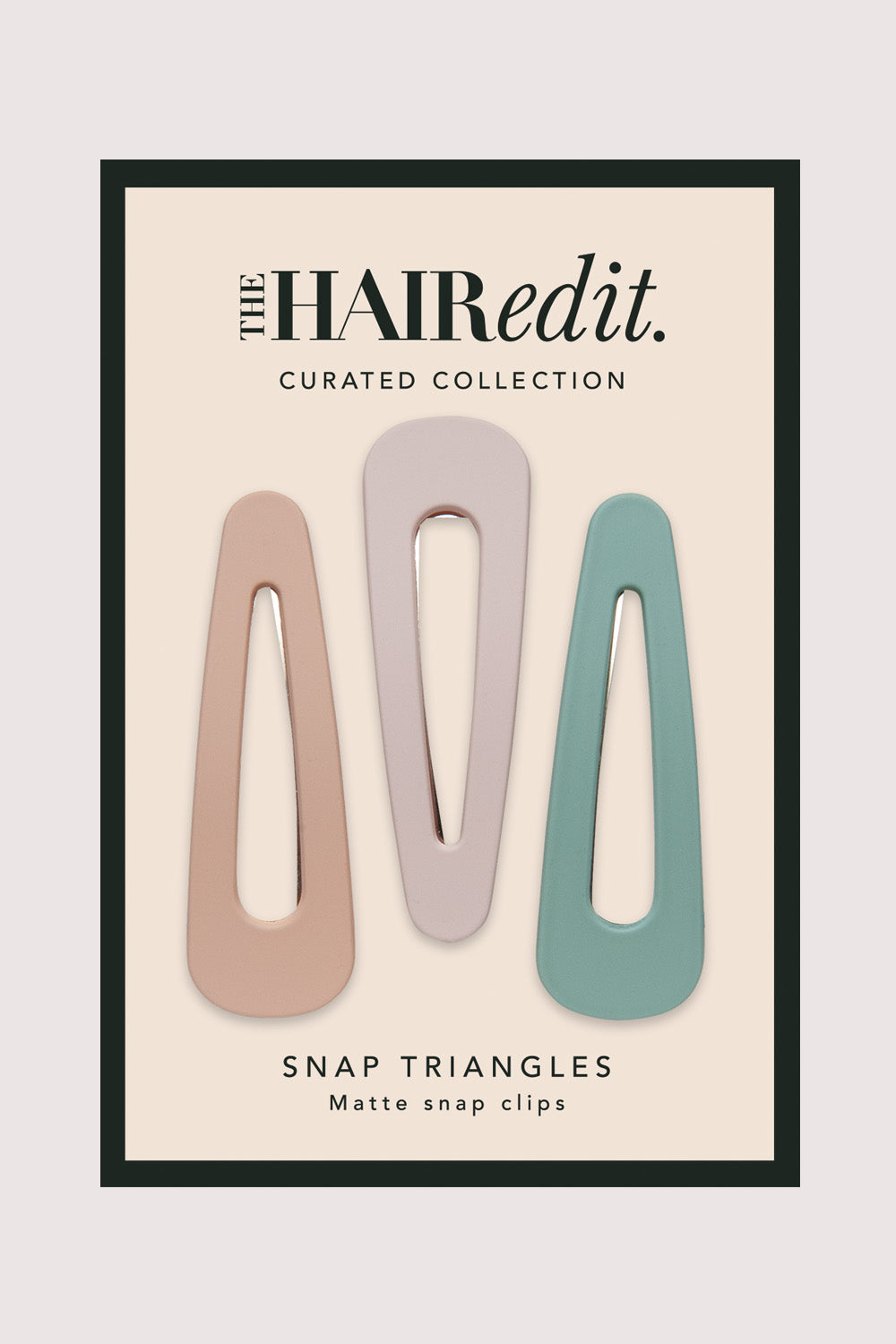 Snap Triangles Matte Hair Clips Set - Pastel