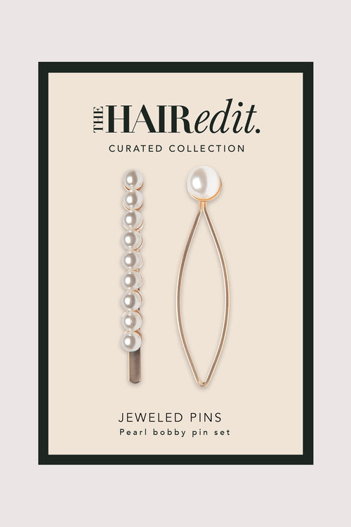 Jeweled Pearl Bobby Pins Set