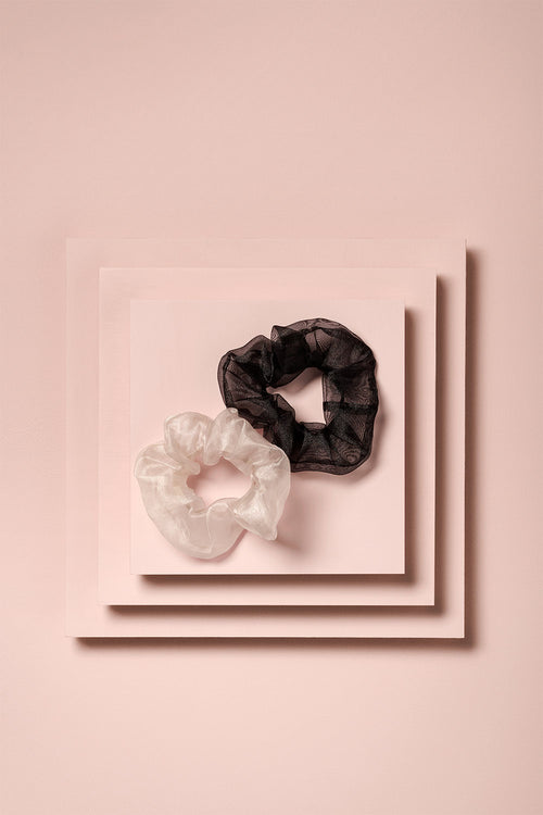 Jolie Ribbon Silk Organza Scrunchies