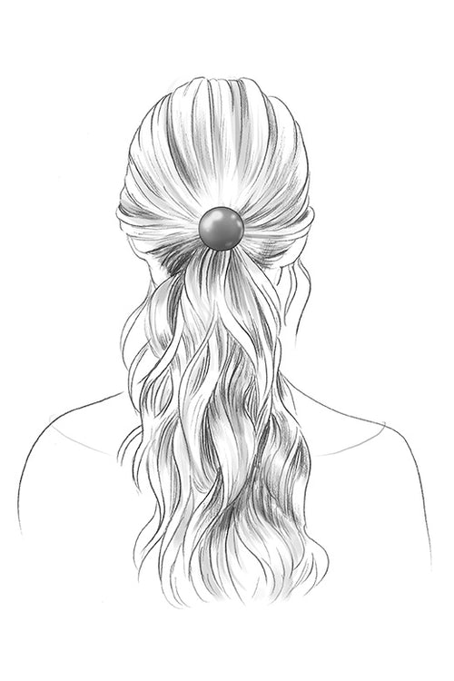 The Hair Edit royal disk gunmetal ponytail sketch hair accessory