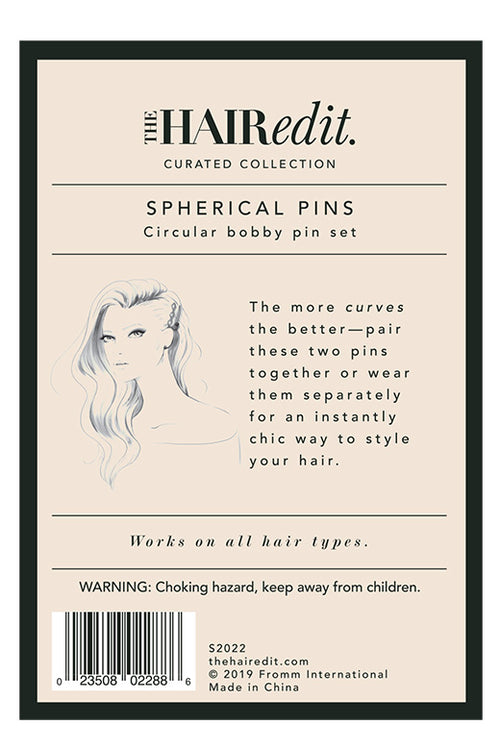 The Hair Edit Gold & Pearl Spherical Decorative Bobby Pin Set of 2 Hair Accessories in Packaging Rear View