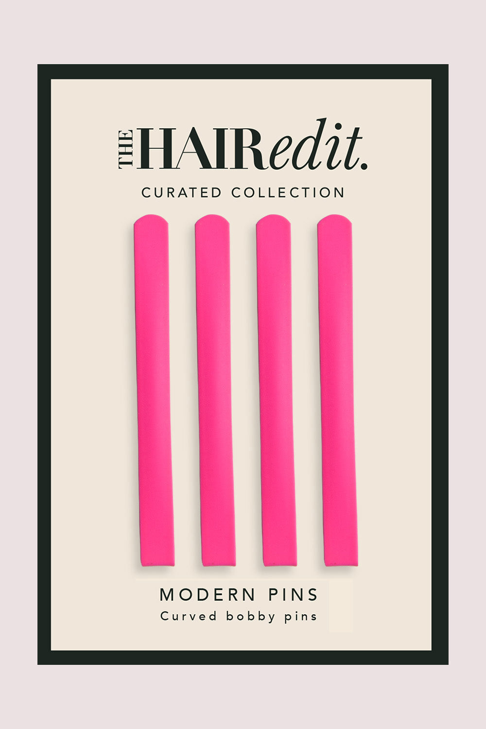 Modern Curved Bobby Pins Set - Fuchsia