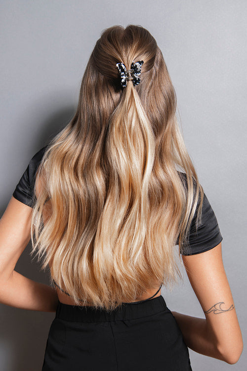 Papillon Butterfly Claw Clip - Black Marble