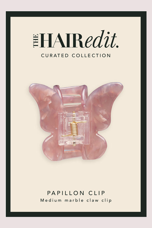 Papillon Butterfly Claw Clip - Blush Marble
