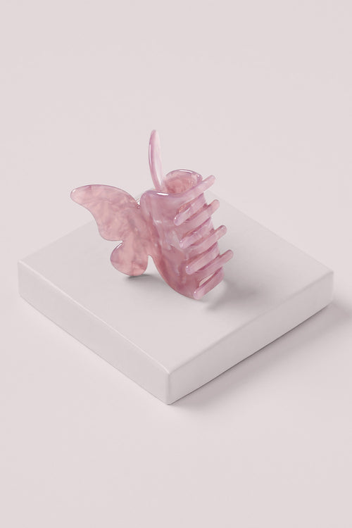 Papillon Butterfly Claw Clip - Blush Marble