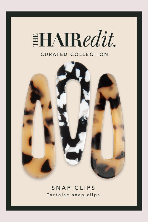 Snap Triangles Hair Clips Set - Tortoise