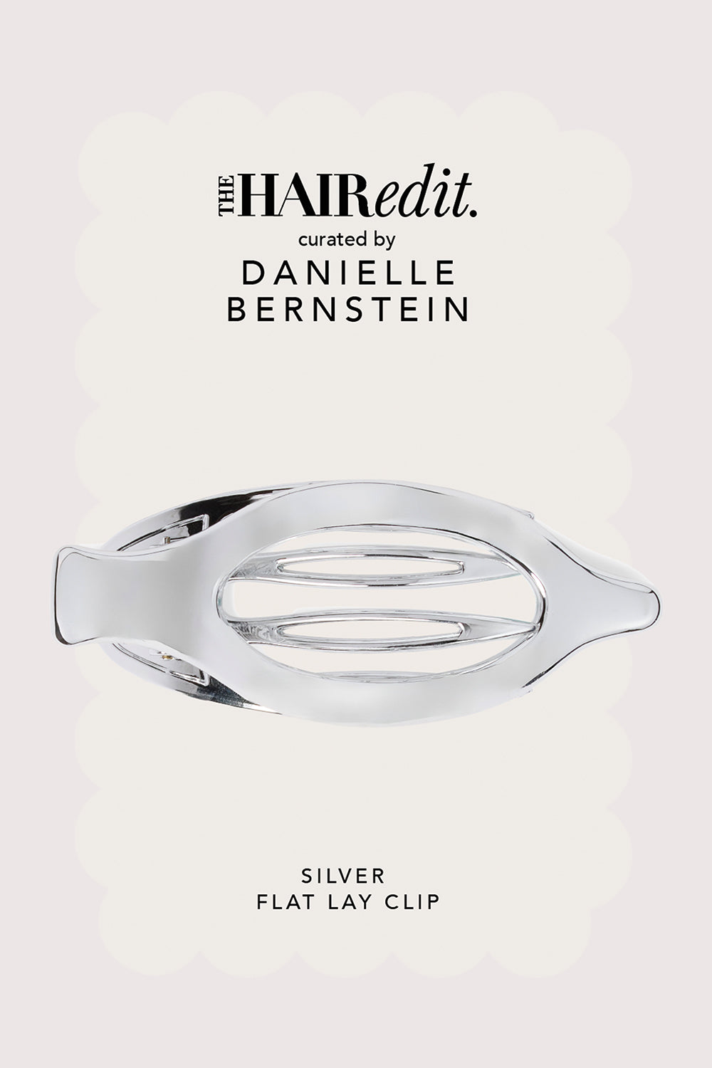 The Hair Edit curated by Danielle Bernstein Silver Flat Lay Claw Clip front of packaging9