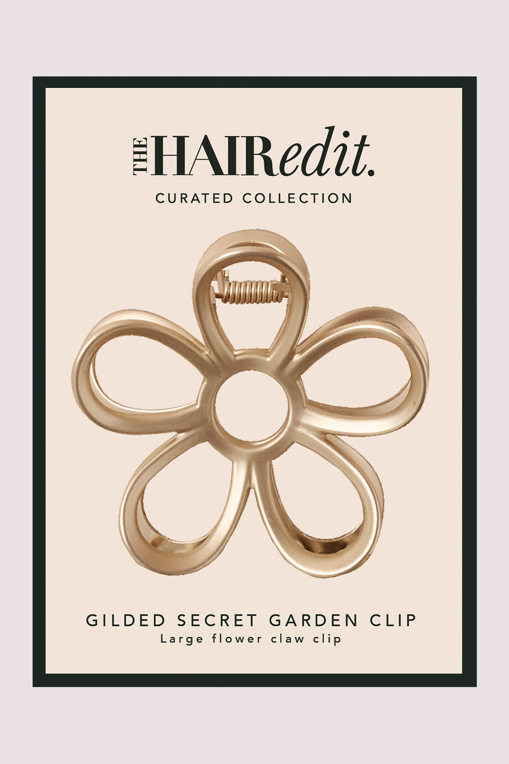 Gilded Secret Garden Flower Claw Clip packaging