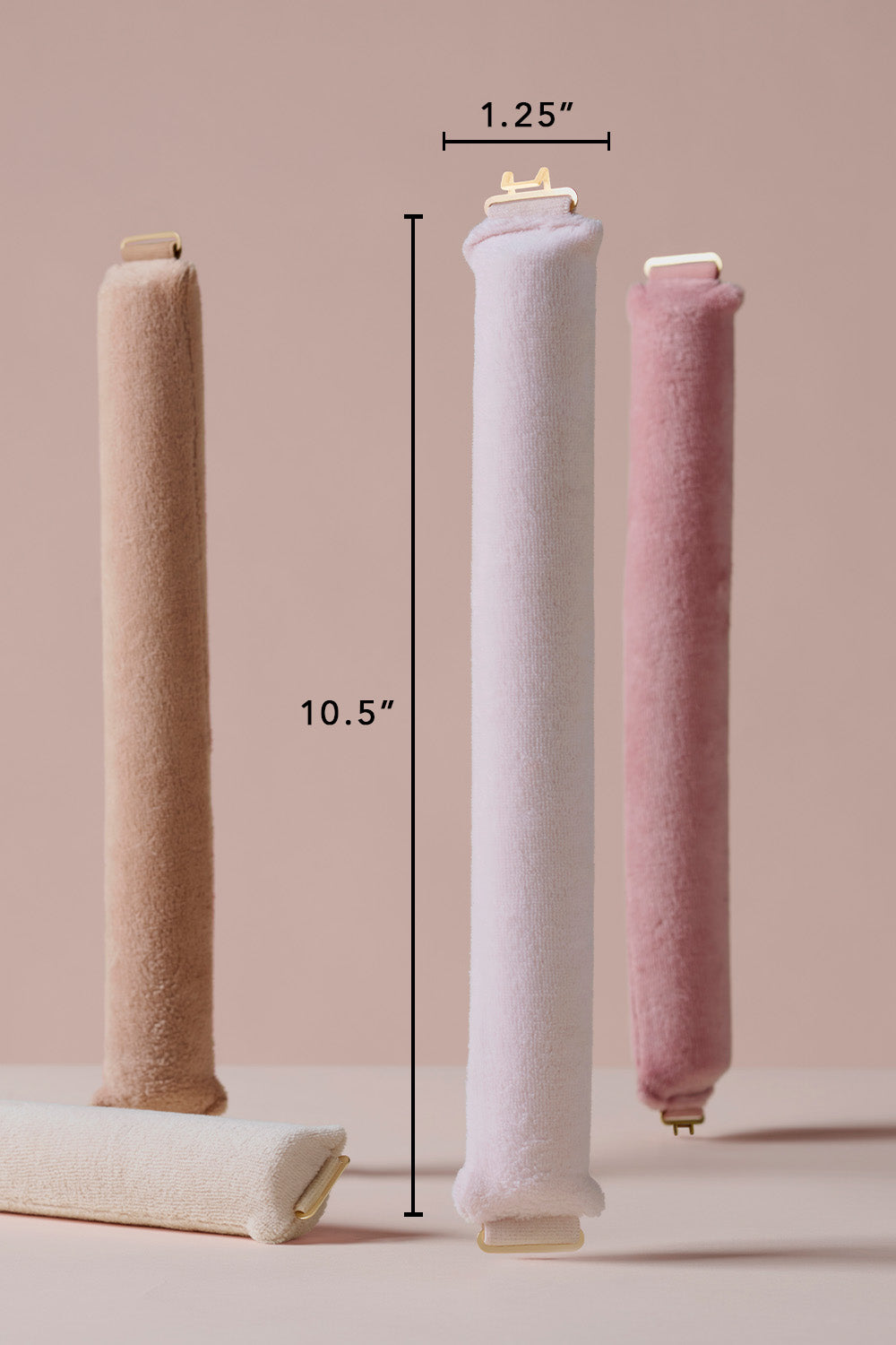 Three hair rods with dimensions of 10.5