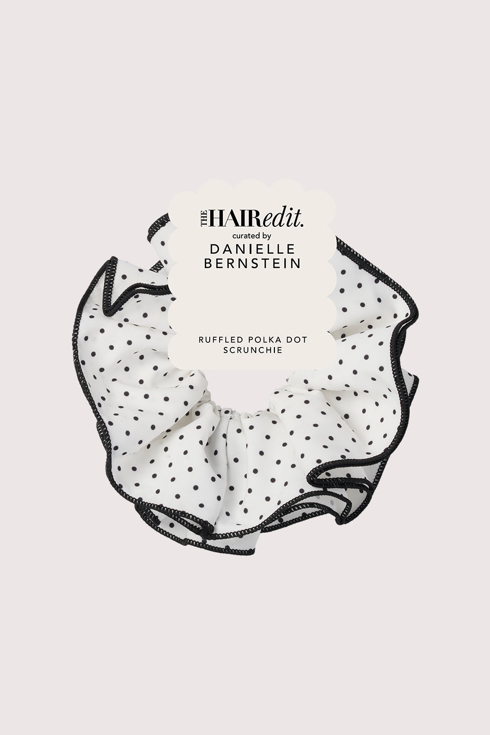 The Hair Edit curated by Danielle Bernstein Ruffled Polka Dot Scrunchie front of packaging10
