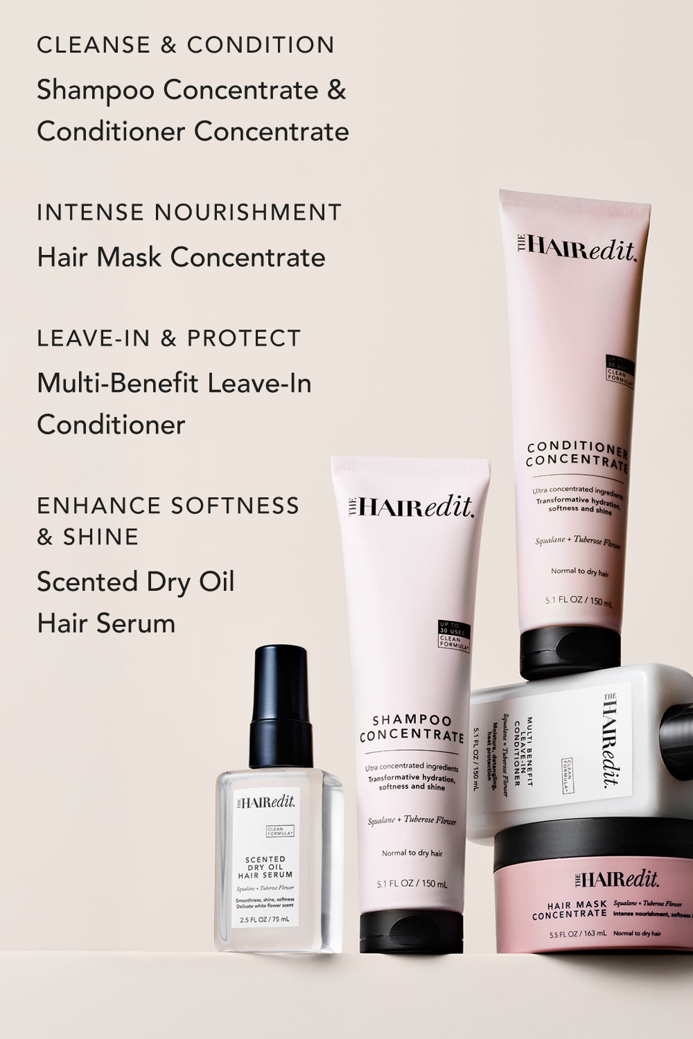 The Hair Edit Ultra Concentrated Hair Care Line Group Shot infographic 10