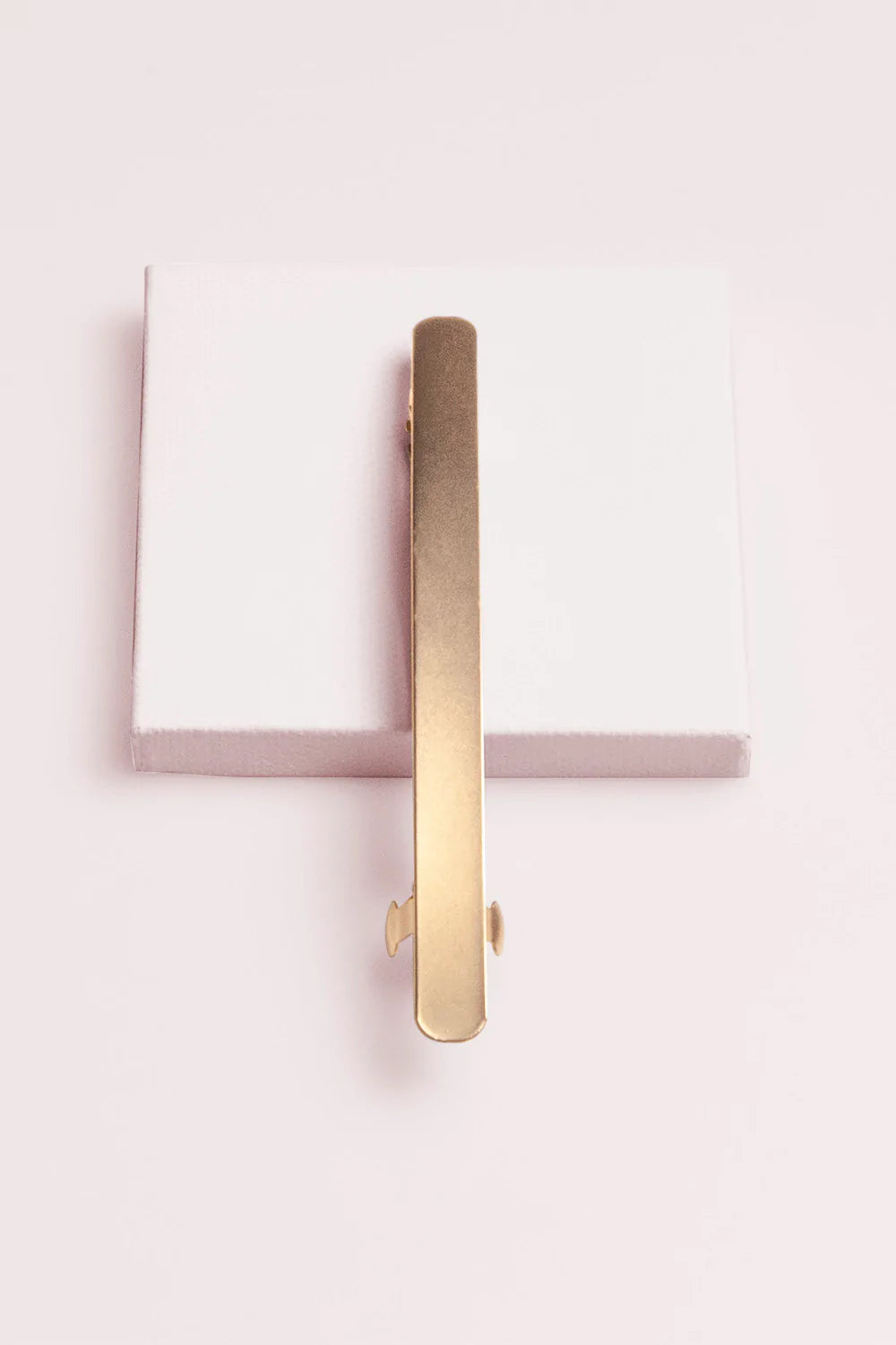 Brushed Baguette Metal Barrette - Gold