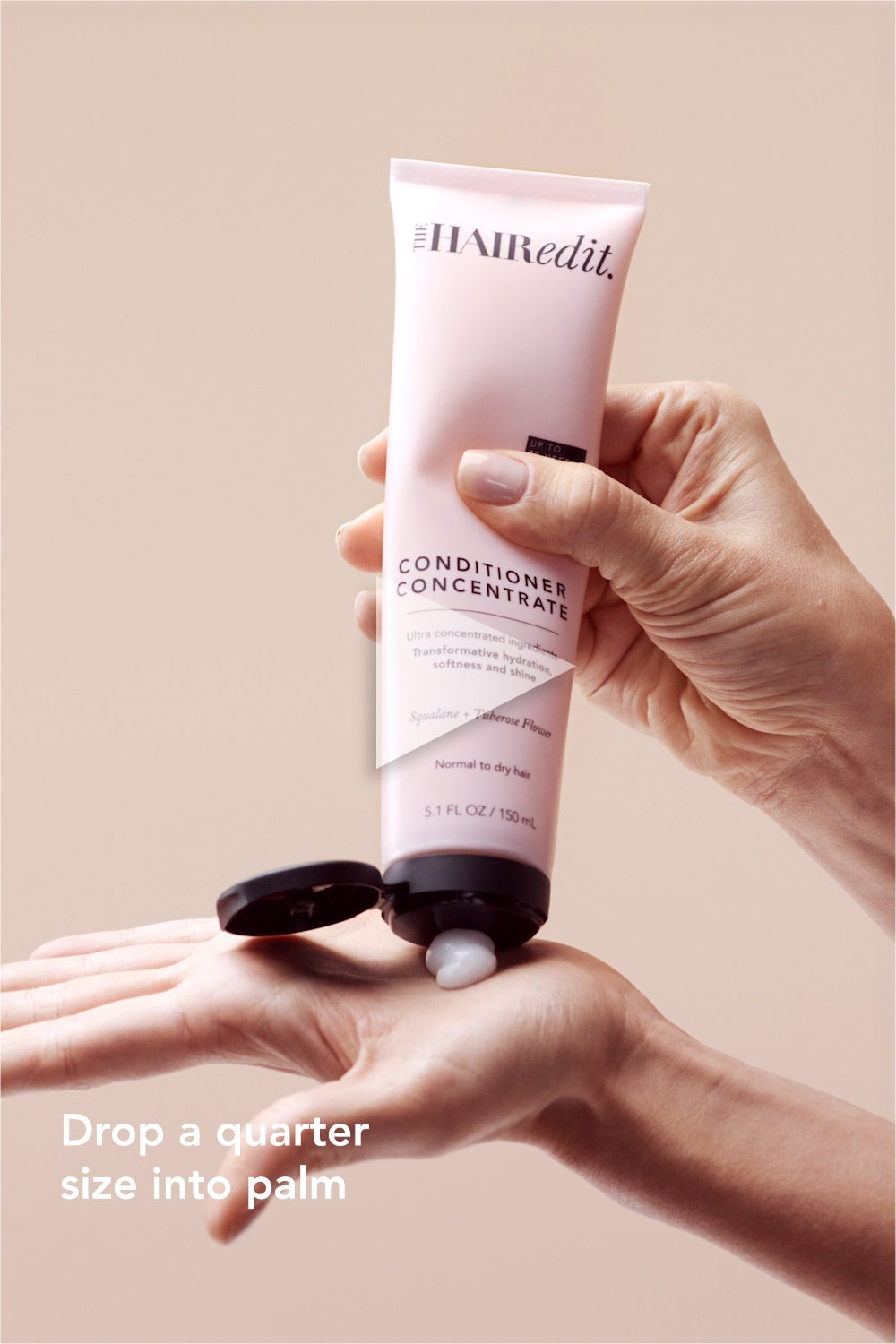 Video of model using concentrated Conditioner in her hair 2