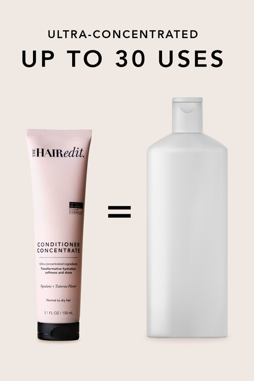 the hair edit conditioner concentrate up to 30 uses infographic